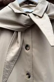 Dunbar Neckerchief Hood Gaberdine Coat Sand Beige